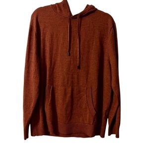 100% Merino Wool rust colored hoodie size xxl